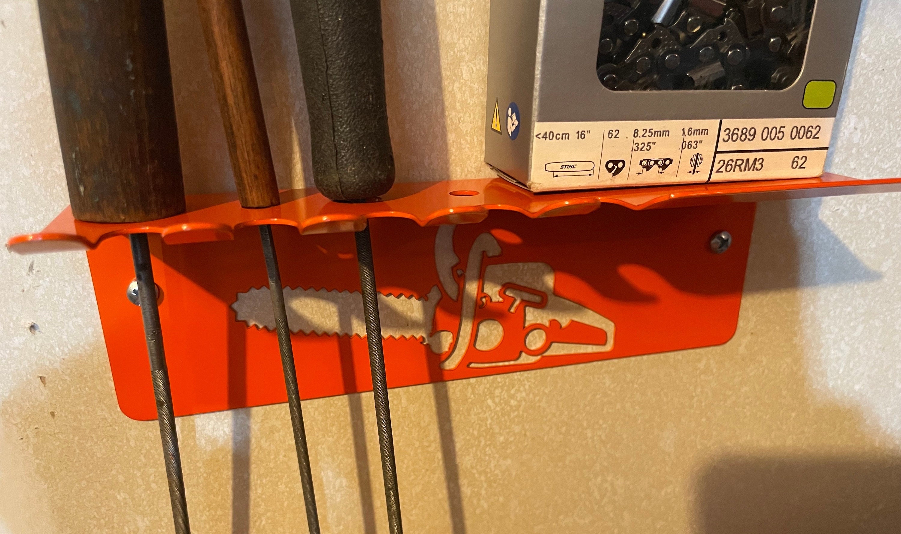 Chainsaw Chain & Tool Rack Hanger Shelf Garage Wall Key Hook USA Stihl ...