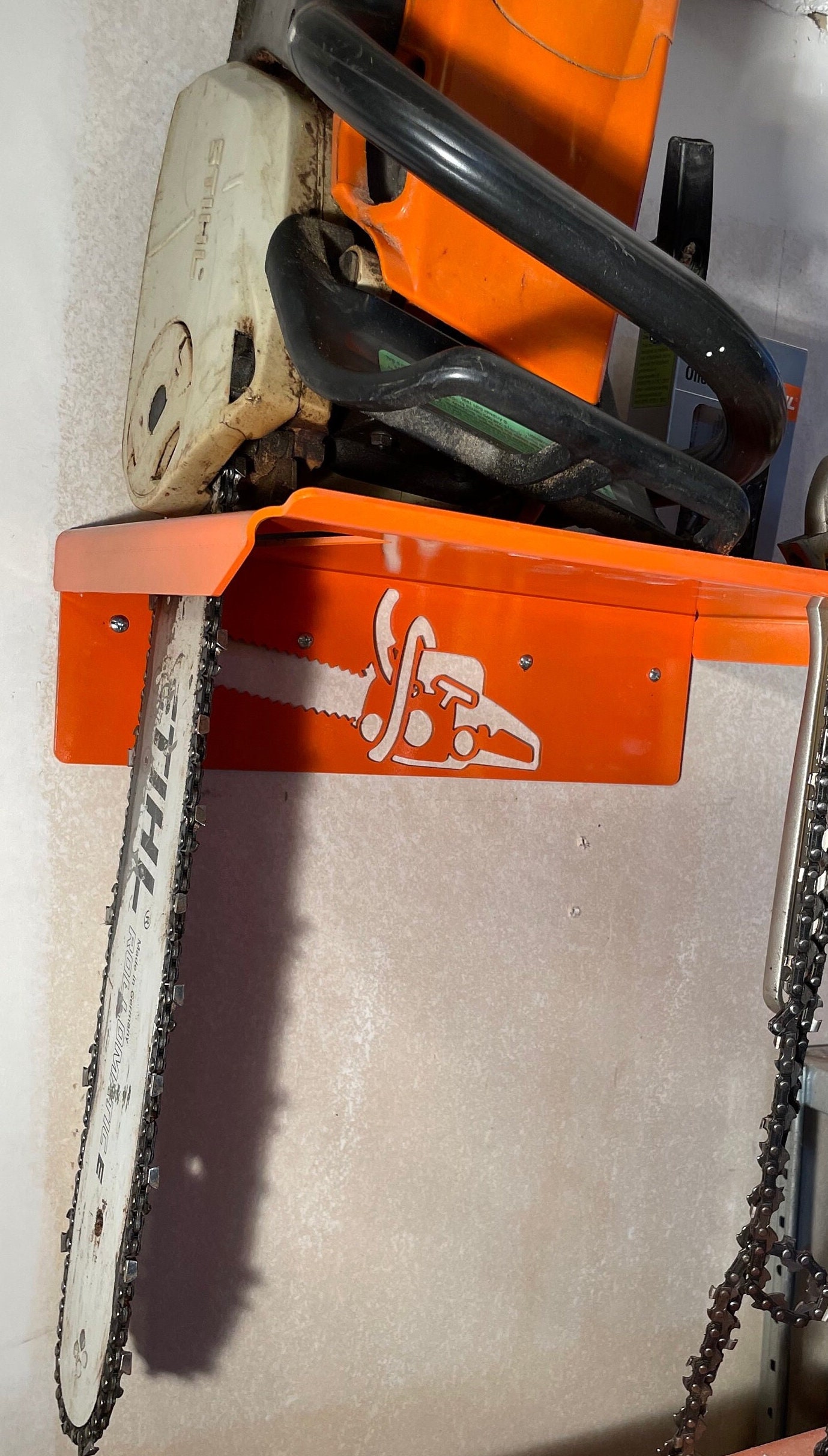 Allinone Chainsaw Shelf Steel Hanger Rack Wall Mount USA Stihl