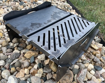 Collapsible Fire Pit Grill Griddle Tailgating Camping Overlanding USA Heavy Duty