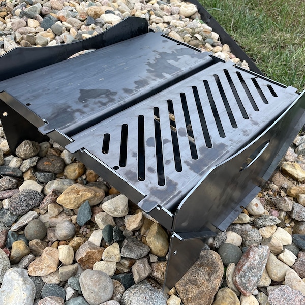 Opvouwbare vuurplaats Grill Bakplaat Bumperklep Kamperen Overlanding VS Heavy Duty