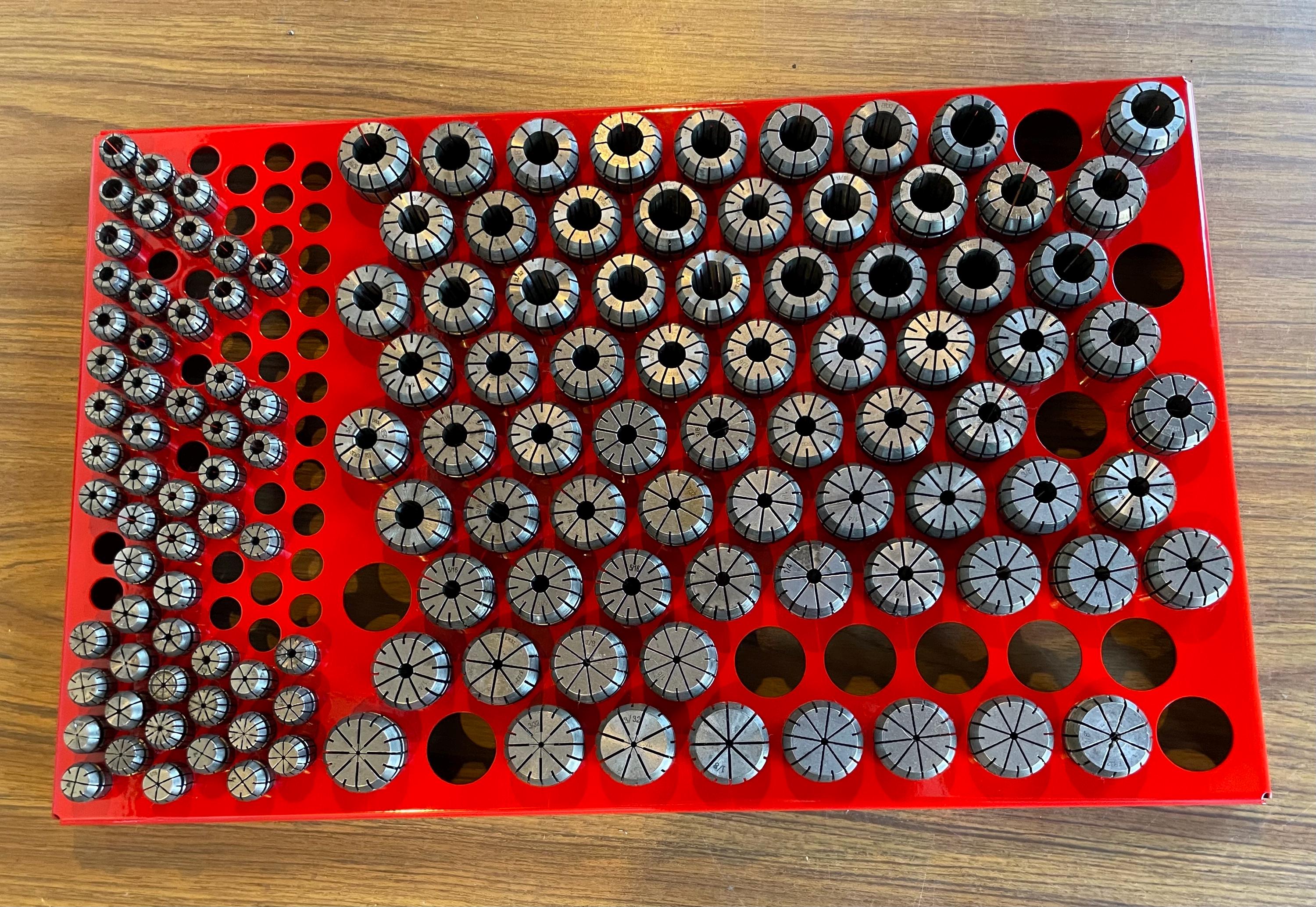 Made in USA 173 Collet Rack Tray ER16 & ER32 Bench Top Drawer Steel ...
