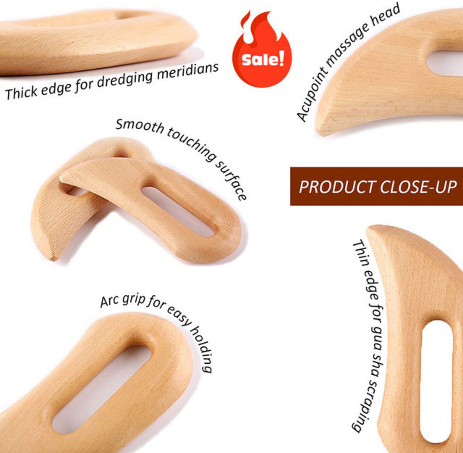 Wooden Lymphatic Drainage Massage Tool Handheld Gua Sha Etsy