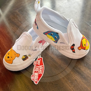 Toddler / Kids / Baby Custom Hunny Bear inspired Van Shoes | Custom Winnie Vans Shoes