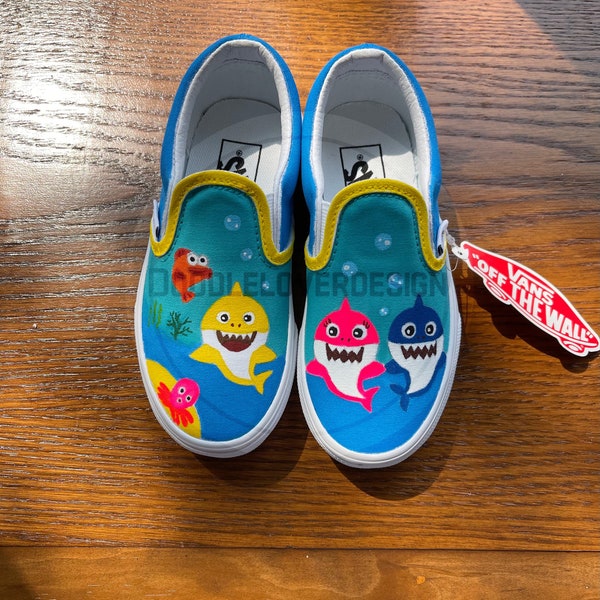 Baby Shark Girl Sneakers Etsy