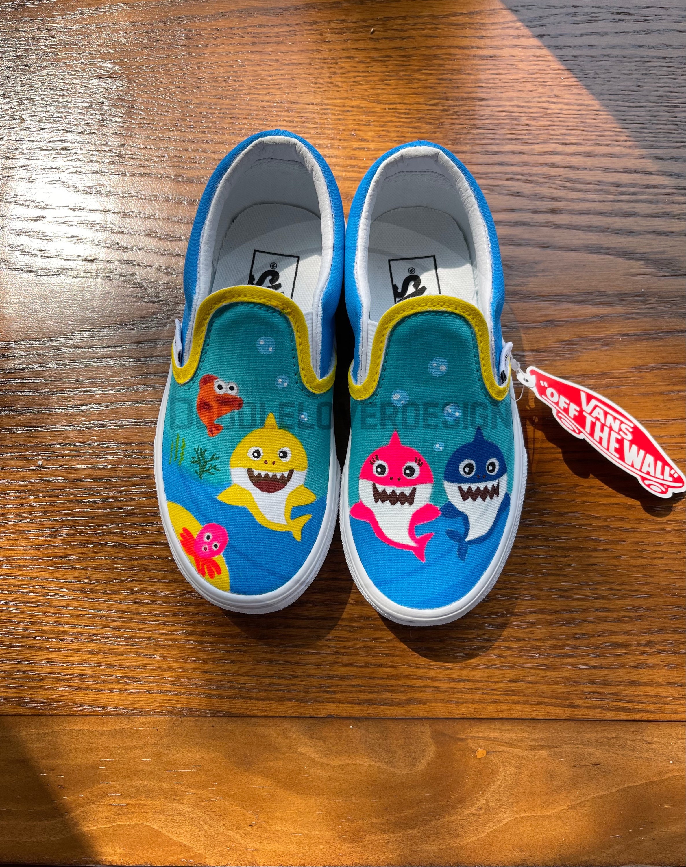 Toddler Baby Kids Customized Shark Vans Slip on Shoes - Etsy UK