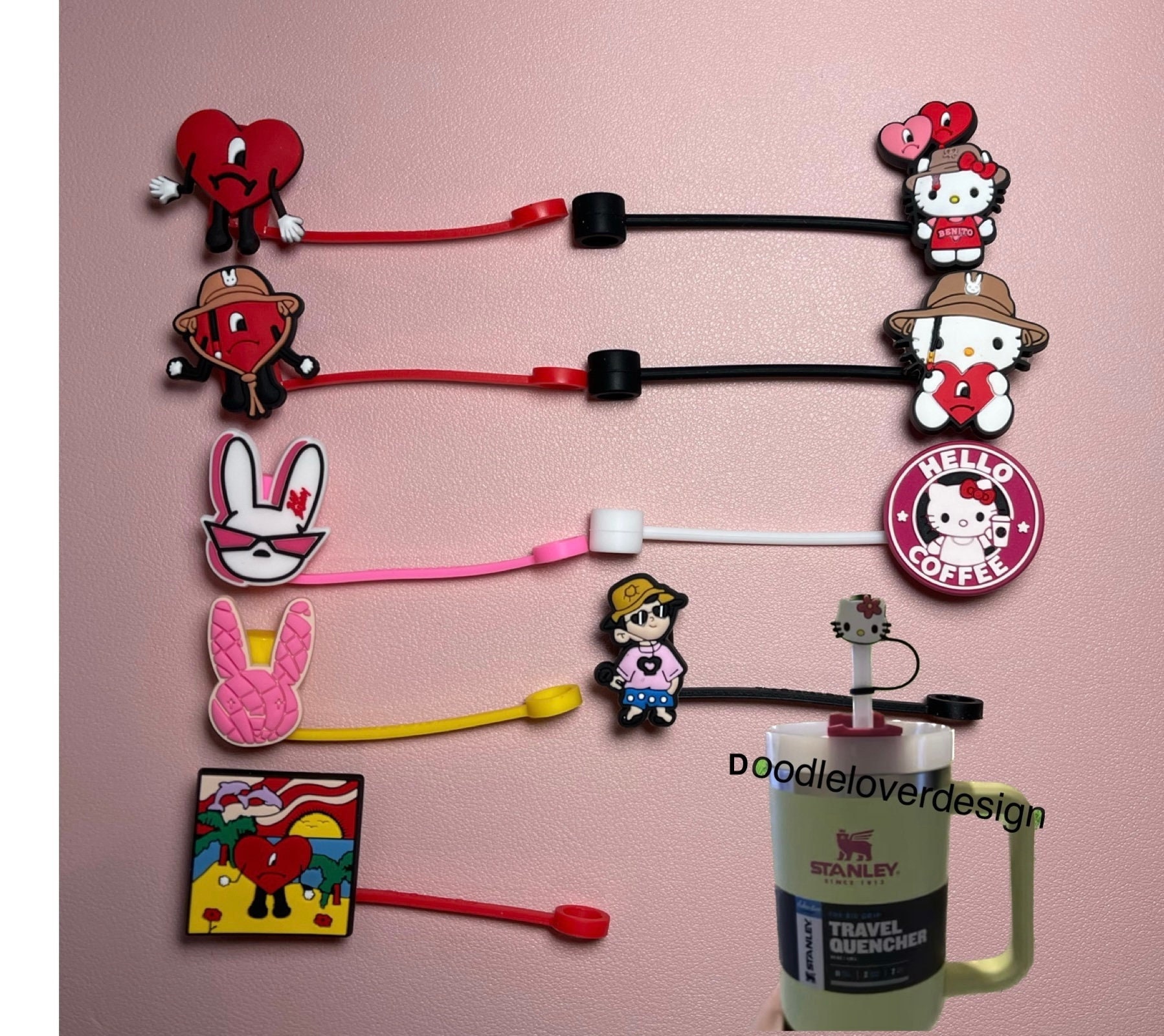 Bad bunny straw toppers –