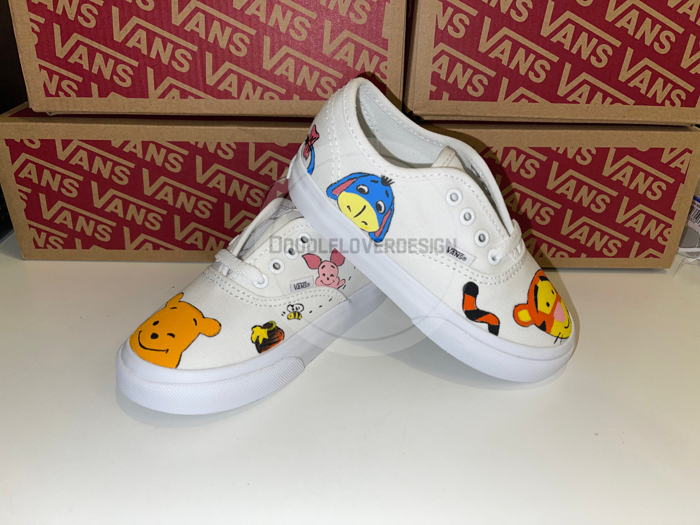 Toddler Kids Baby Custom Hunny Bear Inspired Van Shoes Custom