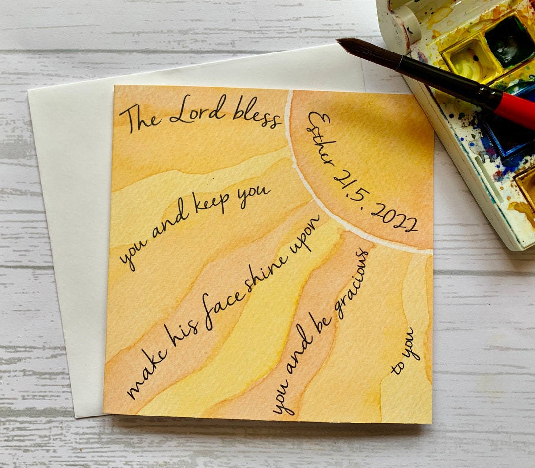 Christening, Baptism, Confirmation, Christian New Baby Card. Numbers 6