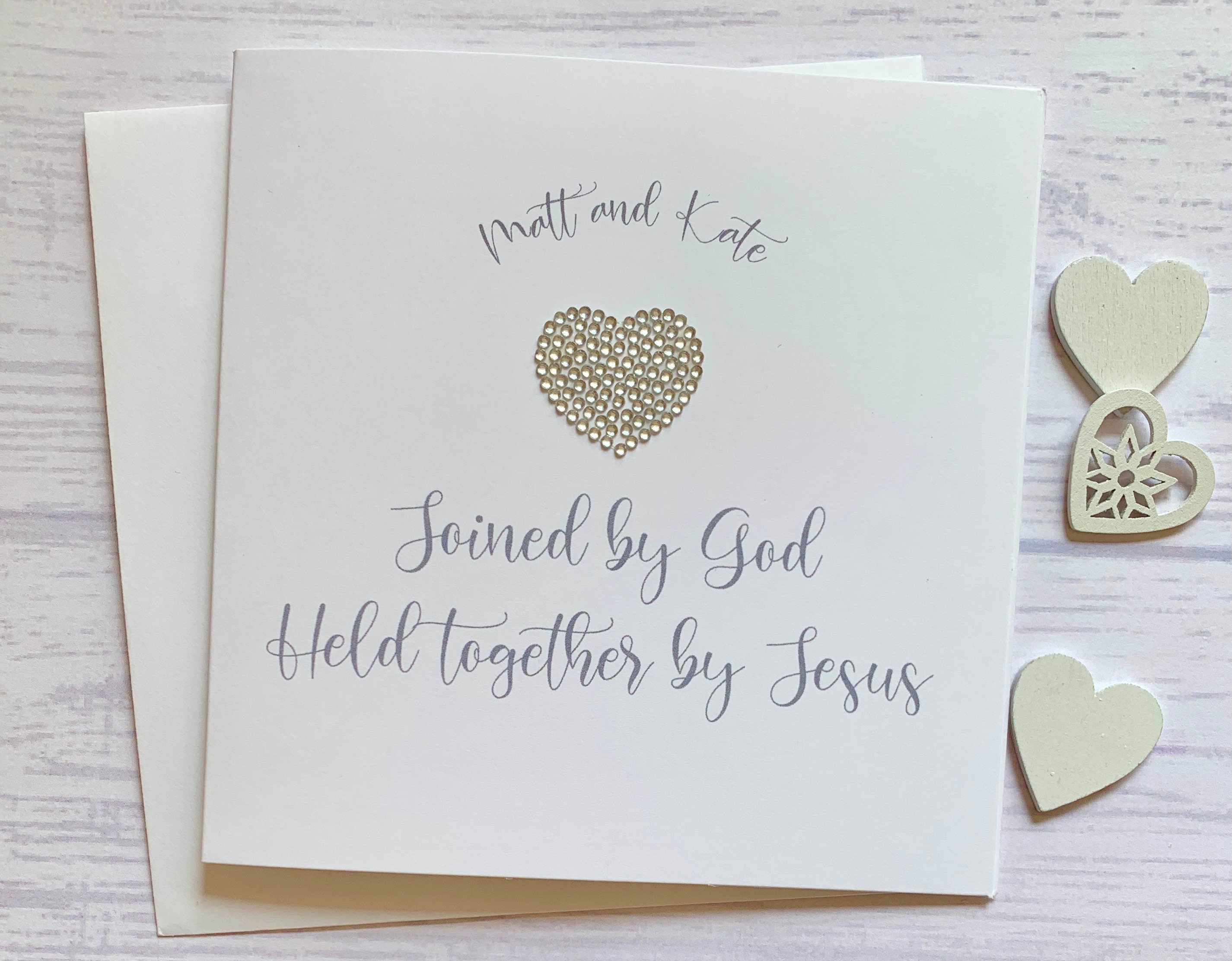 Personalised Christian Wedding Card With The Words joined Etsy