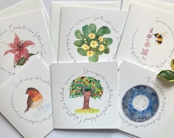 Pack of beautiful Christian faith cards with watercolour illustrations and inspiring Bible verses