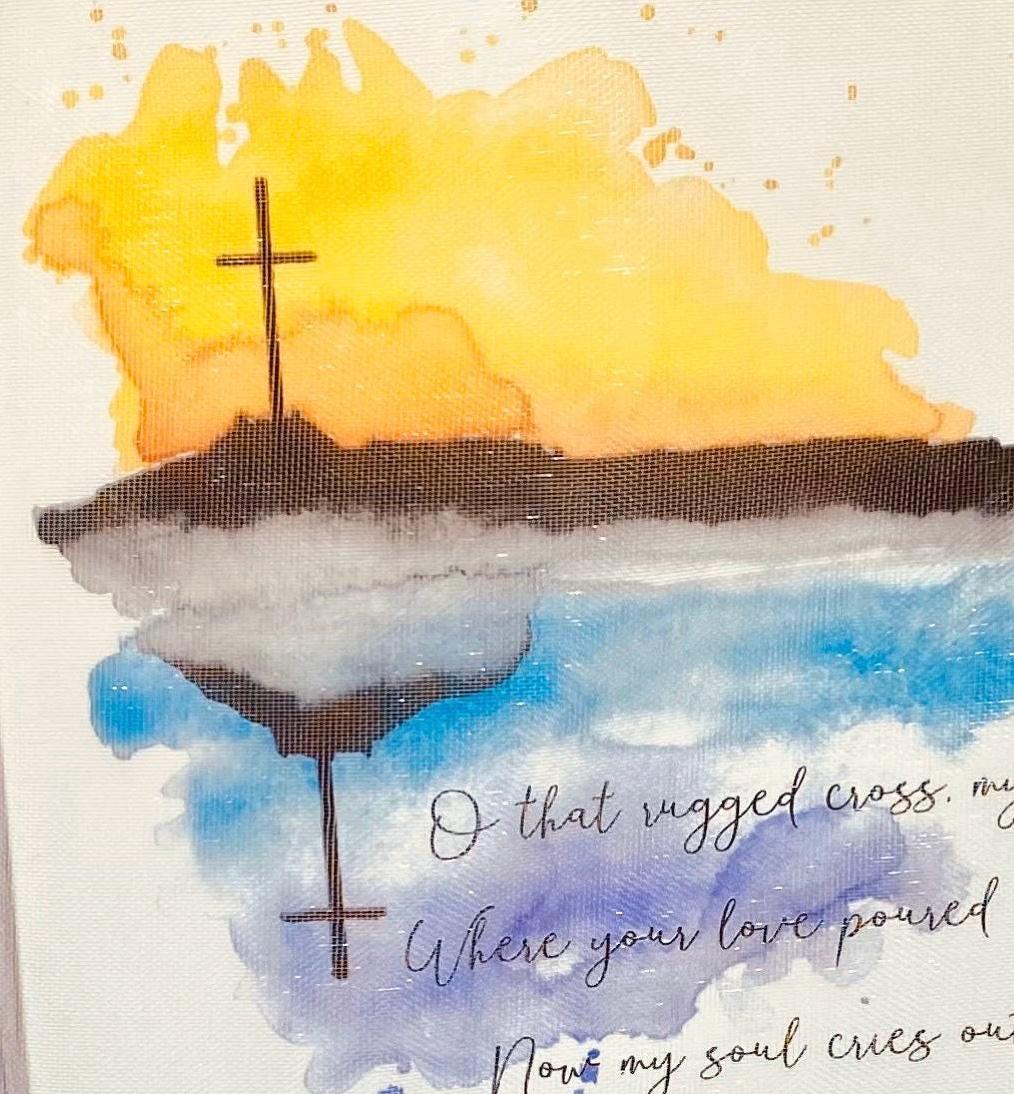 Easter Rugged Cross Watercolor Cross Easter Card: Christian Message, Oh That Rugged Cross ...
