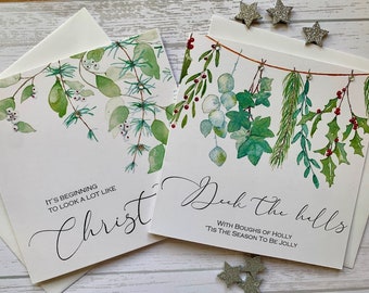 Botanical Christmas Card Pack: Hand Embellished Holiday Cards