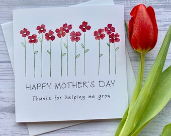 Carte fête des mères. Des fleurs colorées et des pierres précieuses scintillantes en font une carte vraiment spéciale. Carte pour maman. Mère