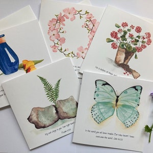 Lot de 5 cartes de dévotion chrétienne uniques à bénir et à encourager