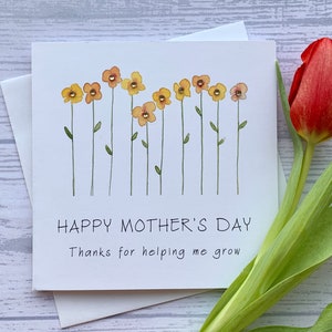 Carte fête des mères. Des fleurs colorées et des pierres précieuses scintillantes en font une carte vraiment spéciale. Carte pour maman. Mère