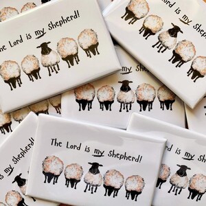 Psalm 23 Button Magnet, Religious Home Decor, Christian Gift, Inspirational Fridge Magnet, Scripture Verse Design, Faith Magnet, Bible Quote
