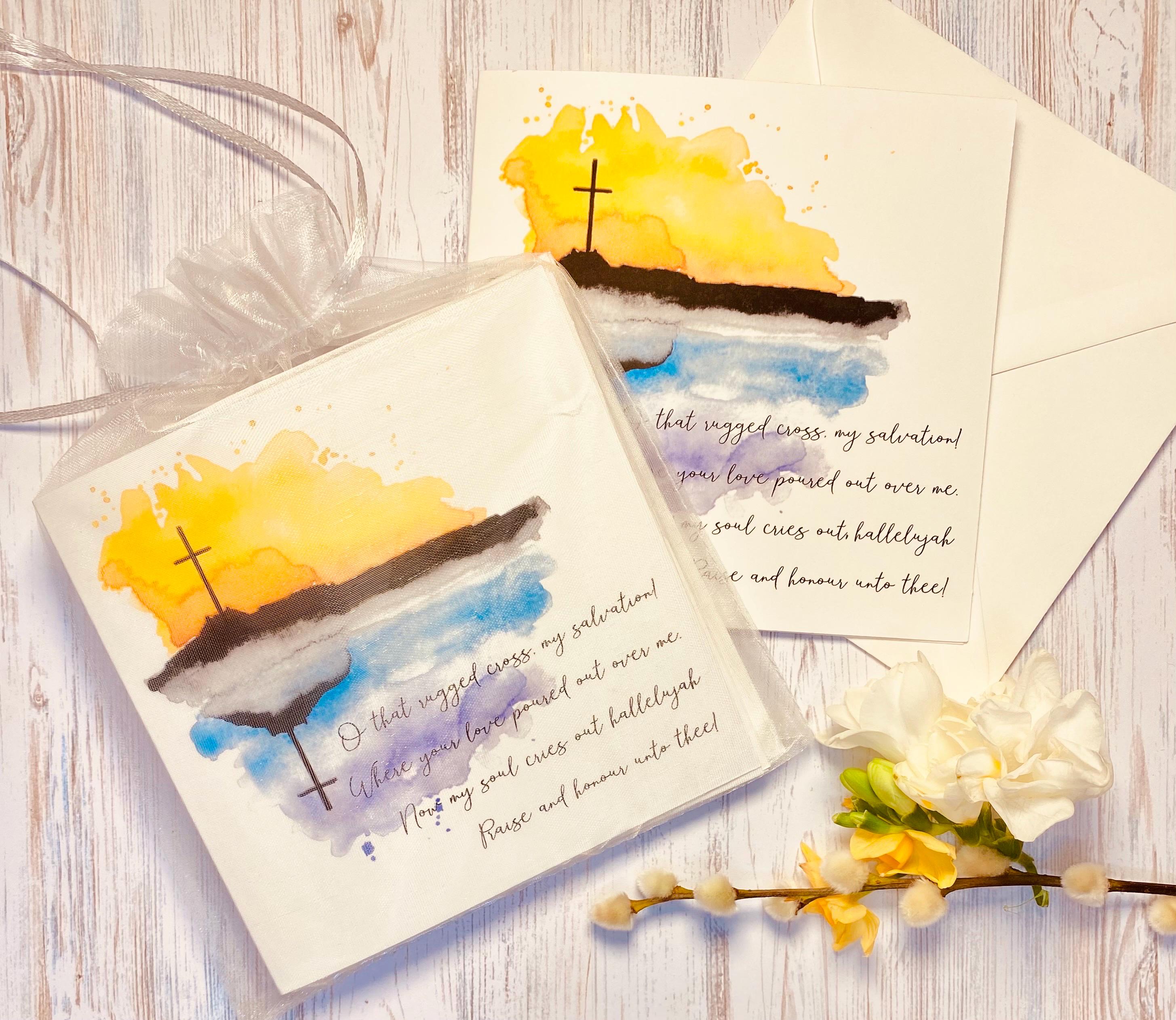 Easter Rugged Cross Watercolor Cross Easter Card: Christian Message, Oh That Rugged Cross ...