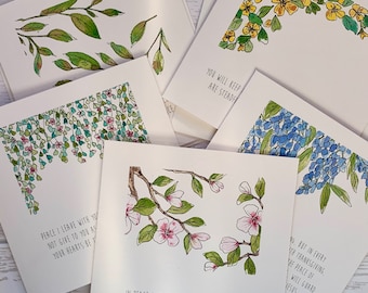 Lot de 5 superbes cartes de versets chrétiens à bénir et à encourager. Versets de la Bible sur le don de la paix.