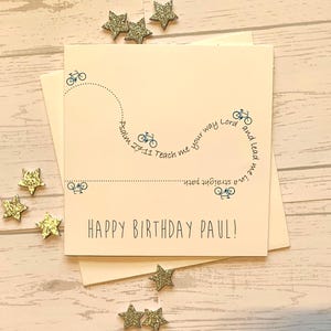 Carte d'anniversaire chrétienne pour les amateurs de cyclisme ! Psaume 27:11 Enseigne-moi, Seigneur.