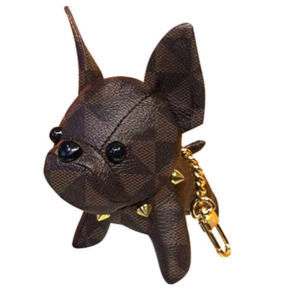 Louis Vuitton Brown Damier French Bulldog Bag Charm 