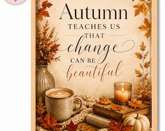 Autumn Quote Printable Wall Art | Watercolour Fall Decor (Digital Download)
