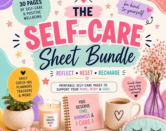 30 Page Self-Care Workbook, Mindfulness Journal, Wellbeing Planner (Digital Download)