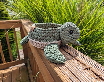 Turtle Basket | Medium | Nautical Nursery | Ocean Theme | Handmade to Order