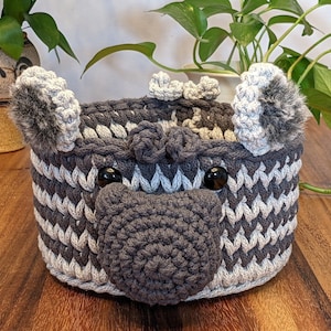 Zebra Basket | Custom Size | Safari Nursery | Handmade to Order