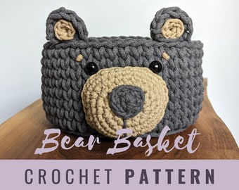 Pattern | Bear Basket | Digital Download | PDF | Video Tutorial | DIY Crochet Basket