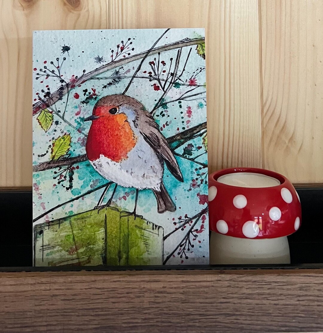 Robin Fine Art Card - Etsy