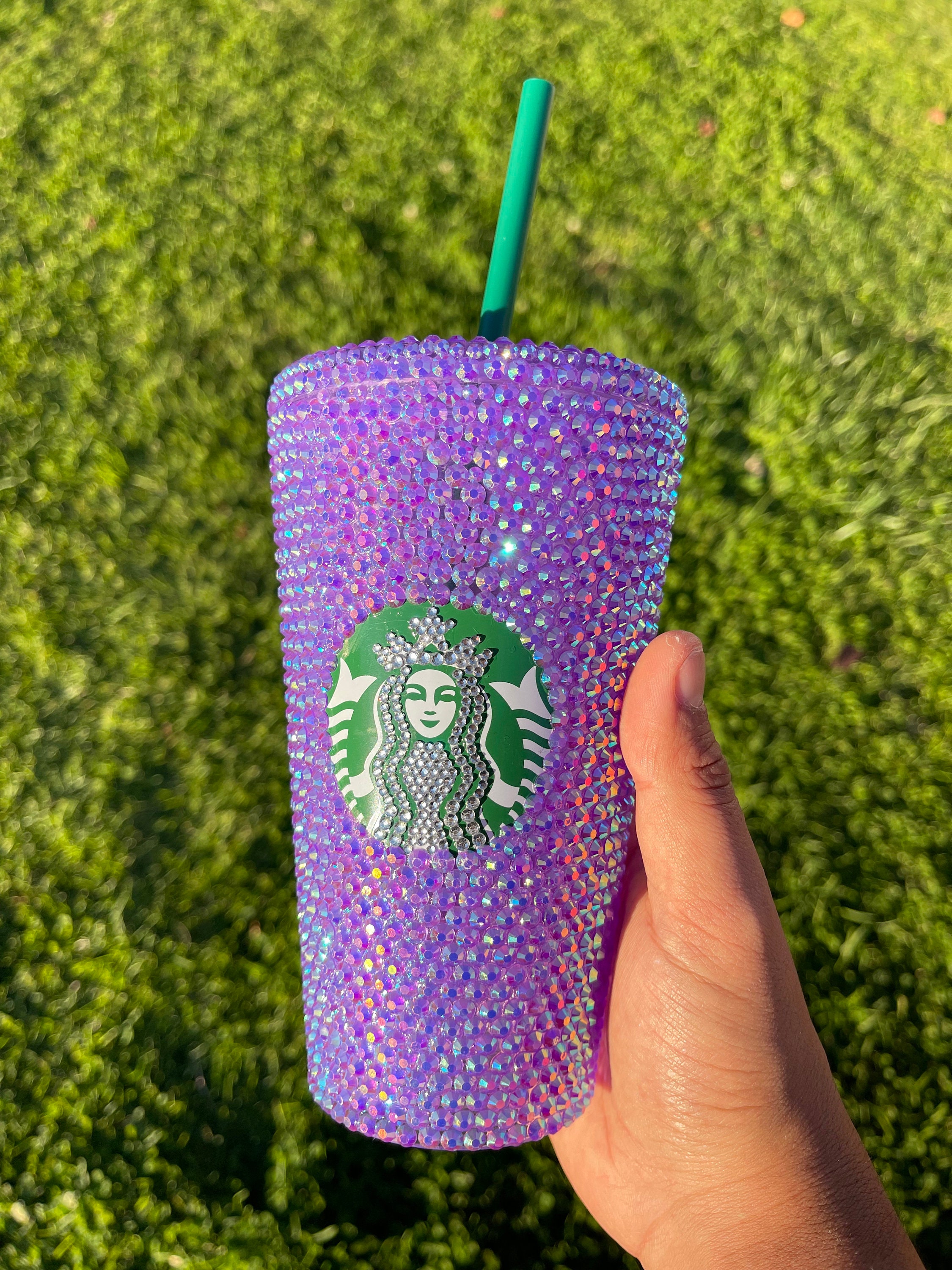 Purple Amethyst AB Rhinestone Starbucks 24 oz Reusable Cold Cup, Starb –  ShimmeringShelbys