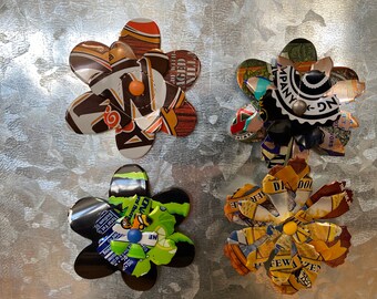 SODA POP CAN Flower Magnet Set Of Four