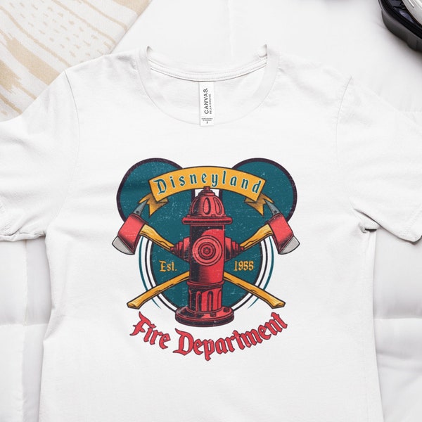 Disneyland Fire Department Vintage Retro Logo Shirt