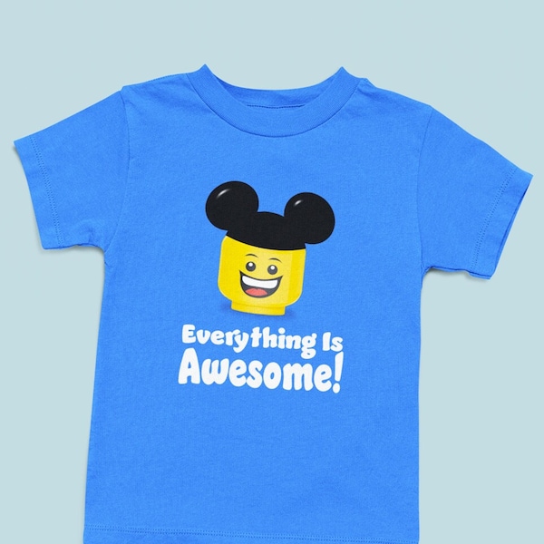Disney Everything is Awesome Lego Shirt - Disney Lego Shirt - Legoland Shirt - Lego Birthday Shirt - Lego Girl Shirt - Lego Family t Shirt