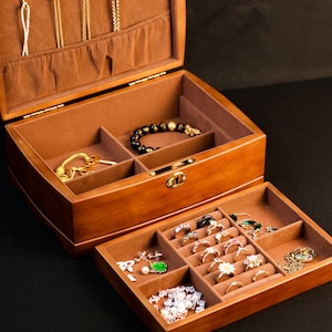 Große Retro Box, Schmuckschatulle, Wildleder Schmuckschatulle, Geschenk für Frauen sie, benutzerdefinierte Schmuckschatulle, Hochzeitsgeschenk, beste Freundin Idee, Freundschaftsgeschenk.