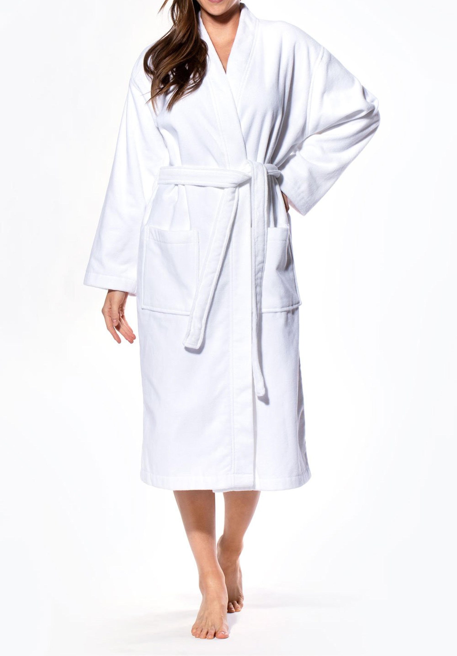 PERSONALIZED White Luxury Velour Terry Hotel Robe His and Etsy