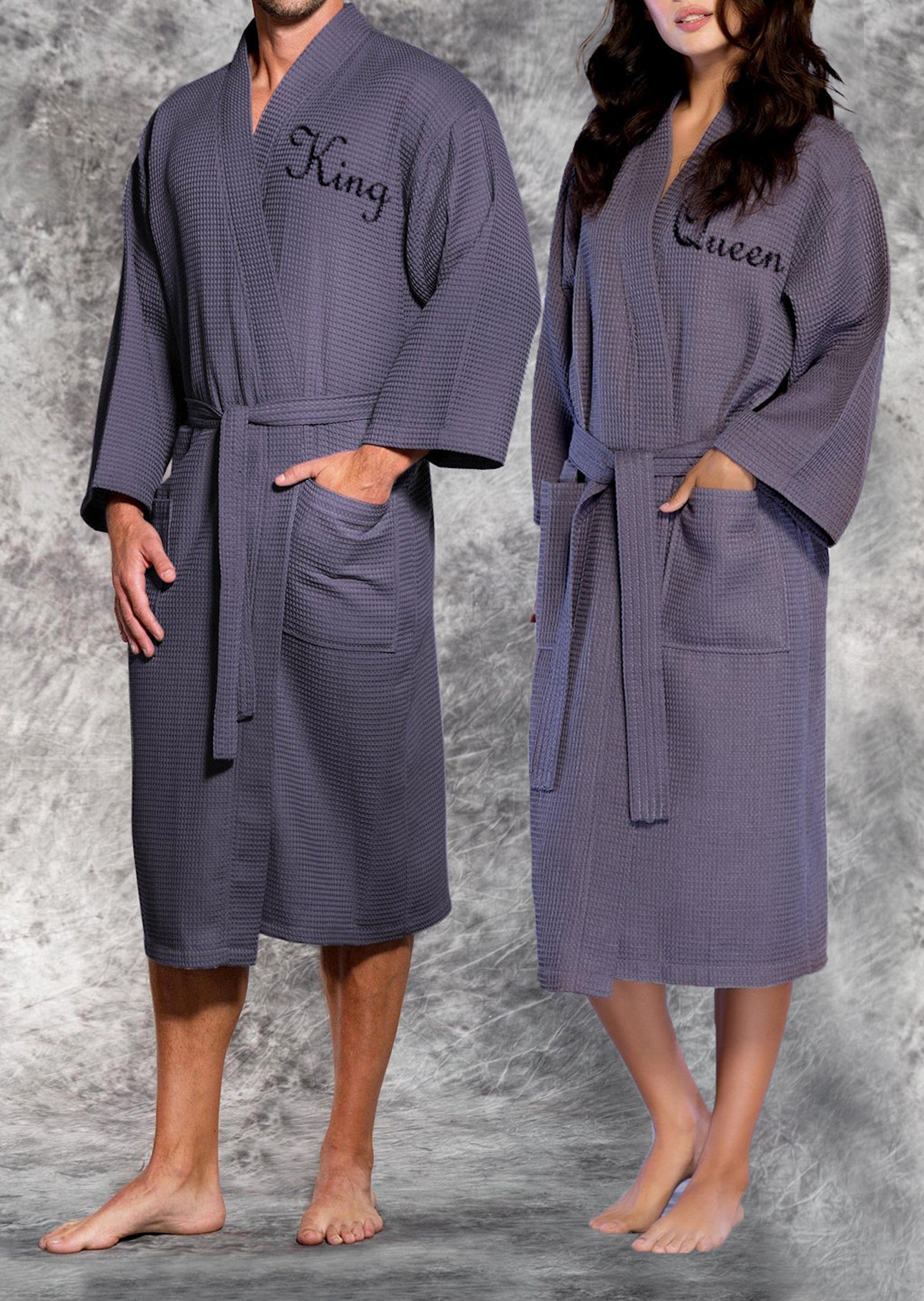 Bride and Groom Robes Couple Waffle Robes Personalized Etsy