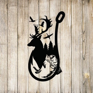 Alces, Caza de ciervos, Pesca, Paisaje de pato SVG, PNG, JPG, Bajo, Anzuelo de pescado, Buck, Patos voladores, Paisaje de árbol, Descarga instantánea