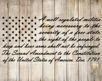 2nd Amendment American Flag SVG cut file, PNG Clip Art