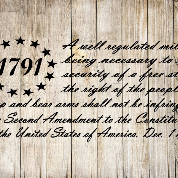 2nd Amendment 1791 American Flag SVG cut file, JPG, PNG Clip Art