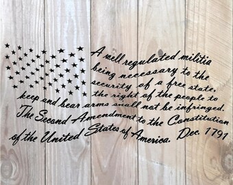 2nd Amendment American Flag Wavy SVG cut file.