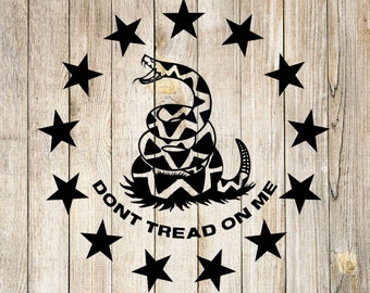2nd Amendment Don't Tread on Me Stars SVG cut file, JPG, PNG Clip Art