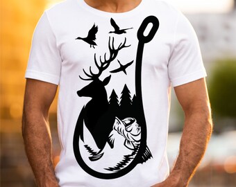 Elk, Deer Hunting, Fishing, Duck Scenery SVG, PNG, JPG, Bass, Fish Hook, Buck, Flying Ducks, Tree Scenery, Instant Download