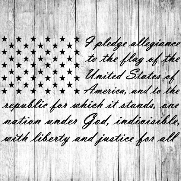 Pledge of Allegiance American flag SVG cut file, PNG, JPG, Clip art Instant Download