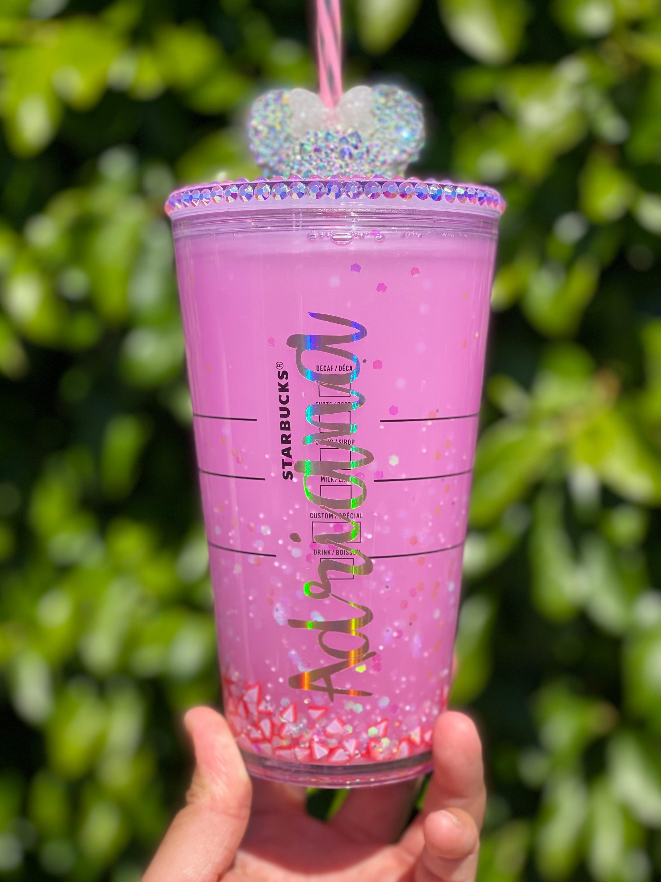 Dazzle Pink Drink inspired tumbler 24 onz pink drink Starbucks cup