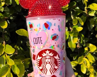 Valentines snow globe tumbler