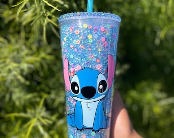 ラインストーン リロ アンド スティッチ、スノー グローブ タンブラー