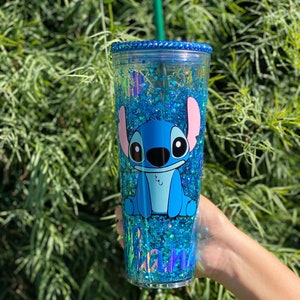 Lilo and Stitch Tumbler, disney lilo and stitch,stitchtumbler,snow globe tumbler, Starbucks tumbler