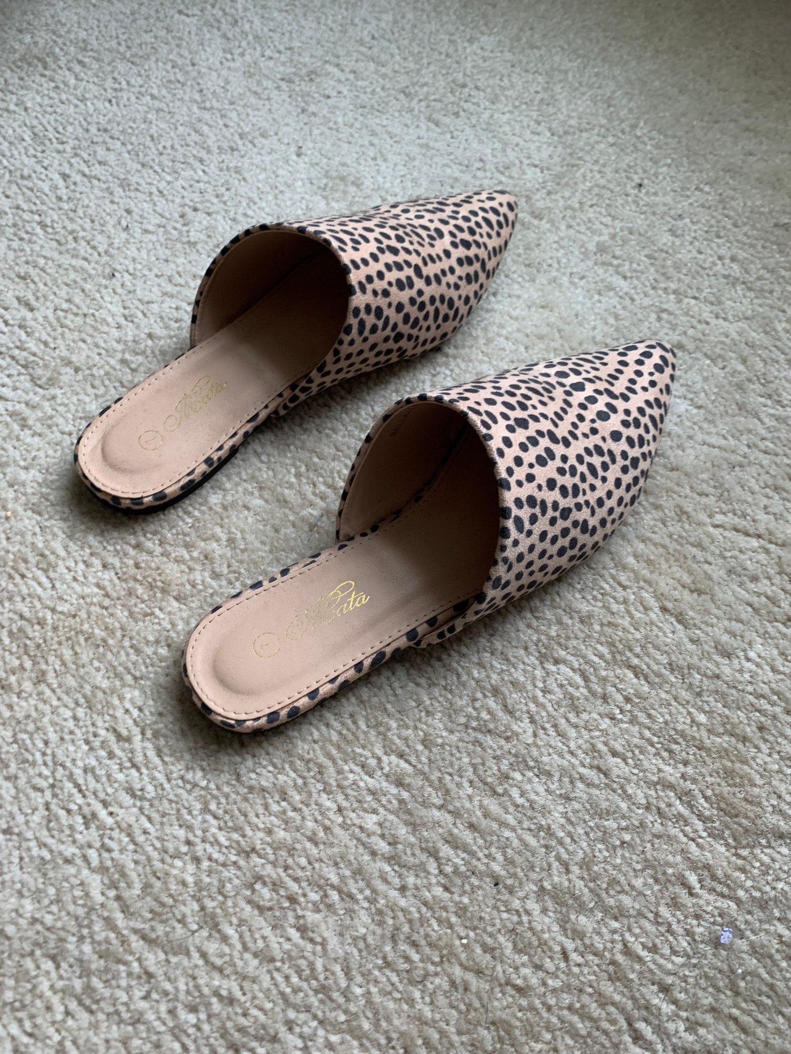 cheetah print pointed toe flats