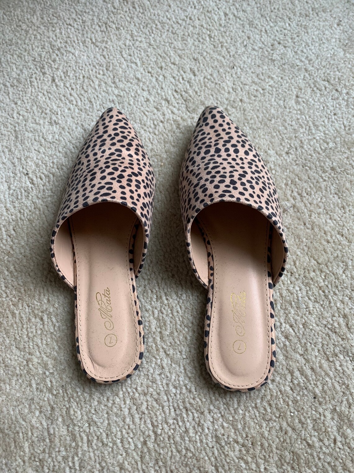 cheetah pointed toe flats